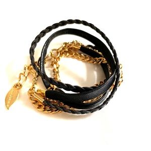 Leather / Chain Wrap Bracelet